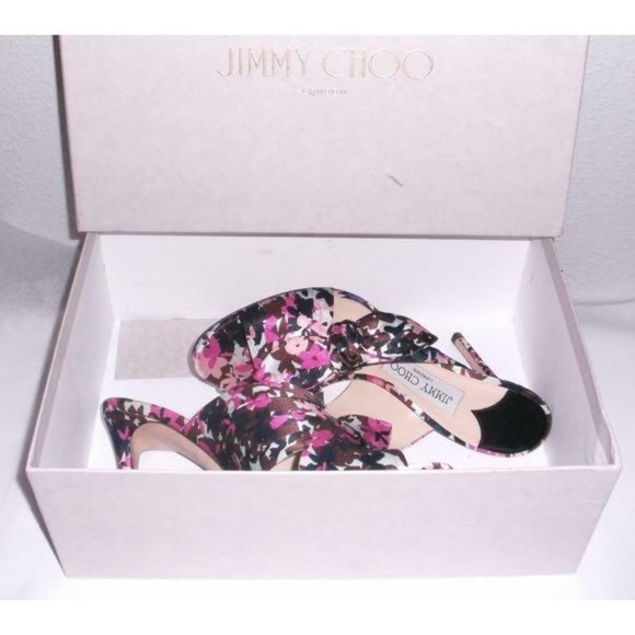 Jimmy Choo Keely Satin Floral Slide Sandal 38.5 - Picture 8 of 10